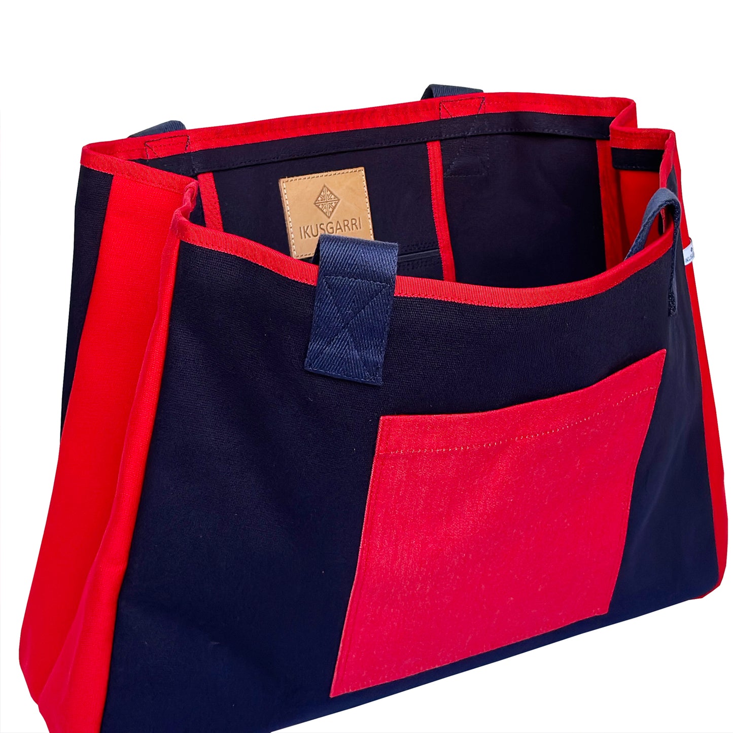 TOTE BAG GM CANVAS MARINE – CANVAS ROUGE – TOILE ROUGE LARTIGUE 1910