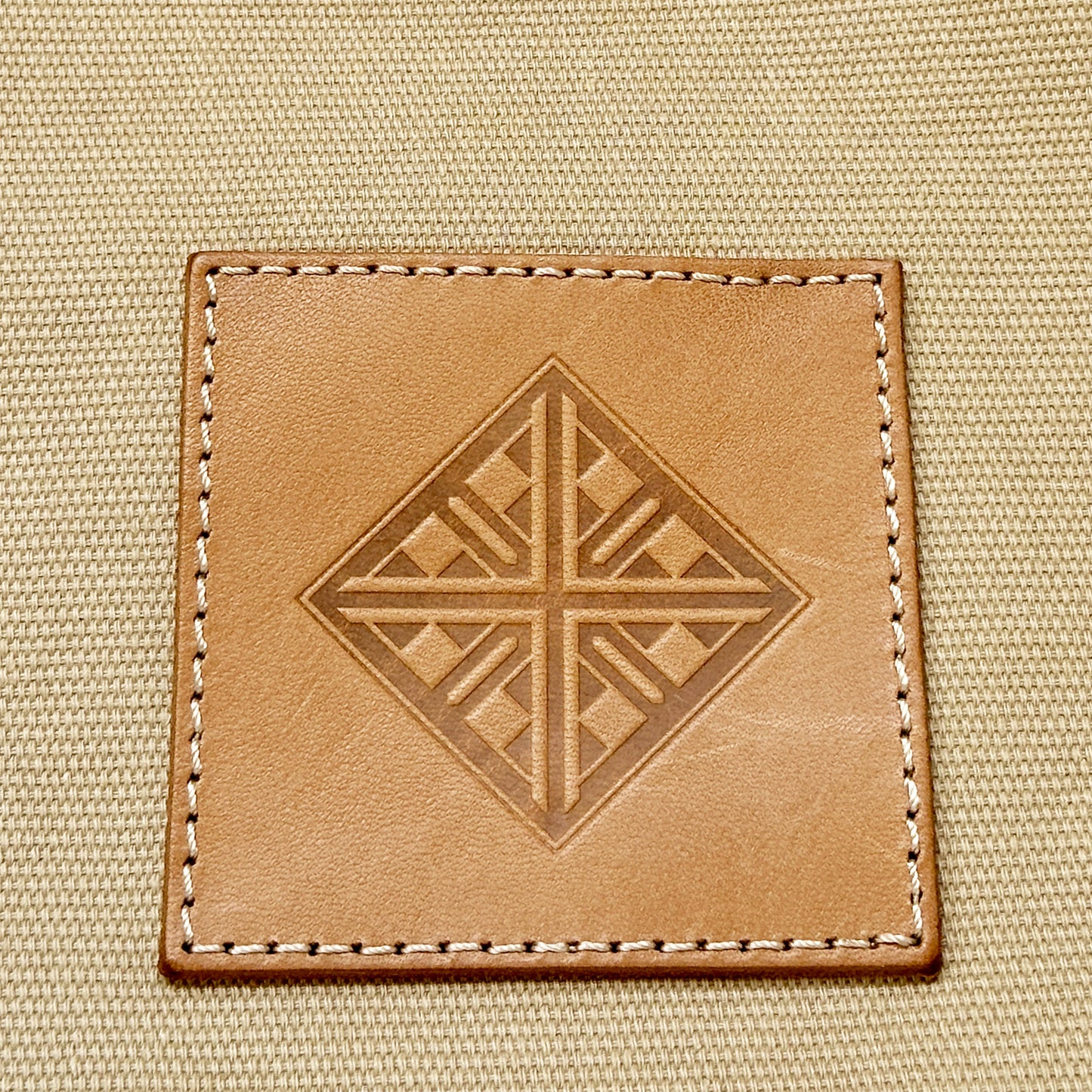 PETITE POCHETTE - CANVAS SABLE - GROS GRAIN BEIGE - CUIR VEGETAL