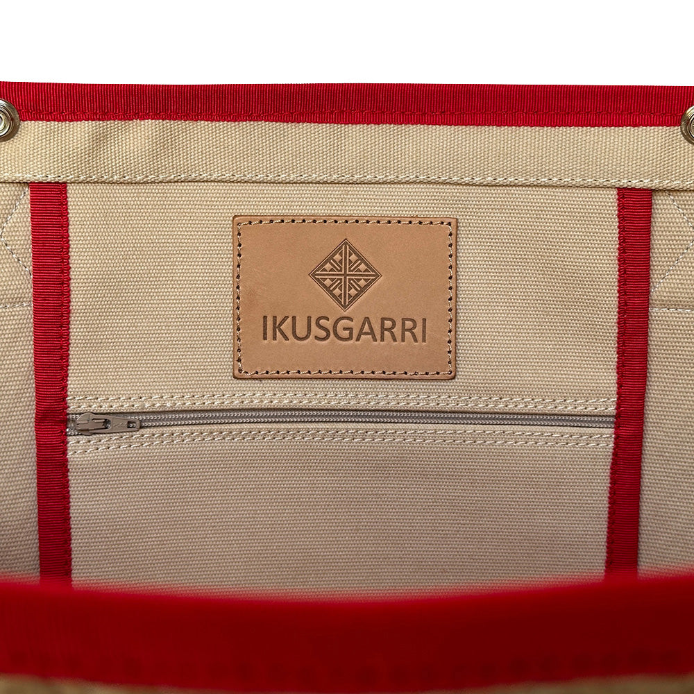 TOTE BAG XL RAPHIA – CANVAS ROUGE – TOILE ROUGE LARTIGUE 1910