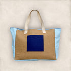 TOTE BAG XL RAFIA – CANVAS AZUL PALIDO – TELA INDIGO LARTIGUE 1910