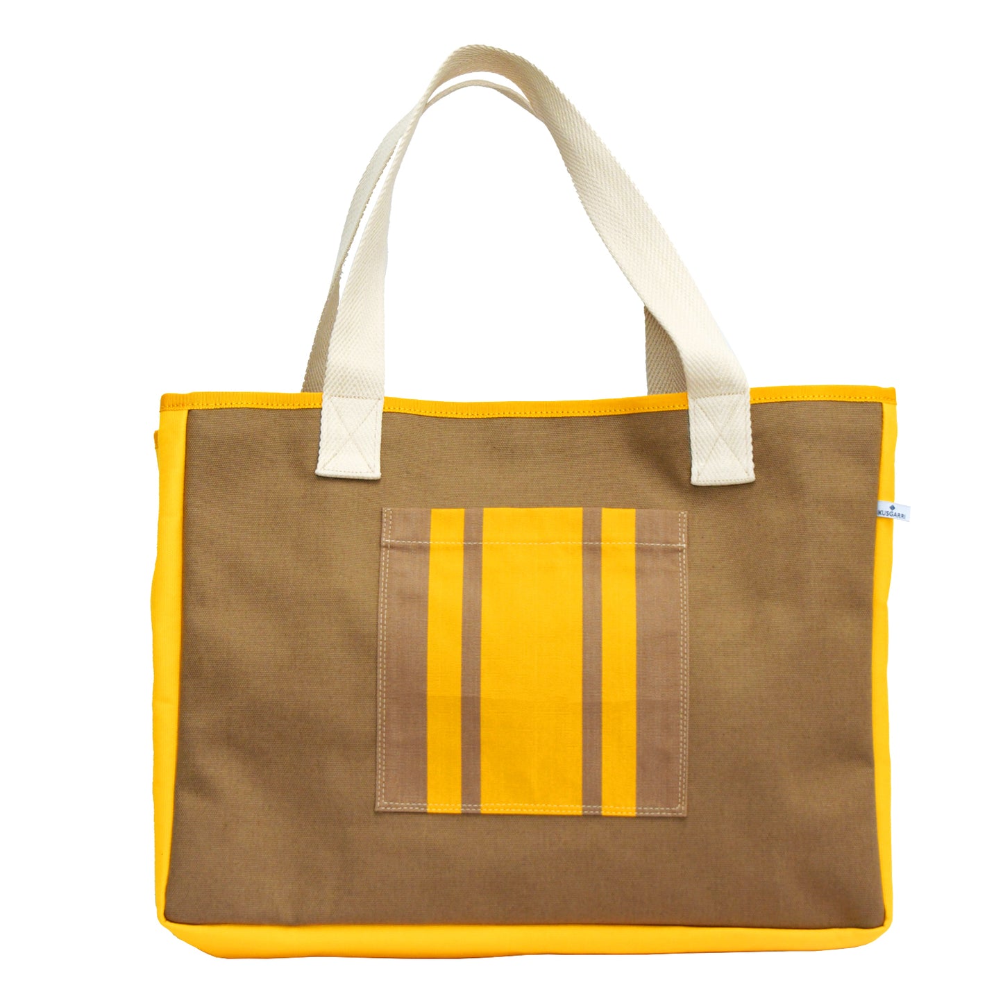 TOTE BAG GM CANVAS BEIGE - CANVAS JAUNE - POCHE LARTIGUE BEIGE & JAUNE