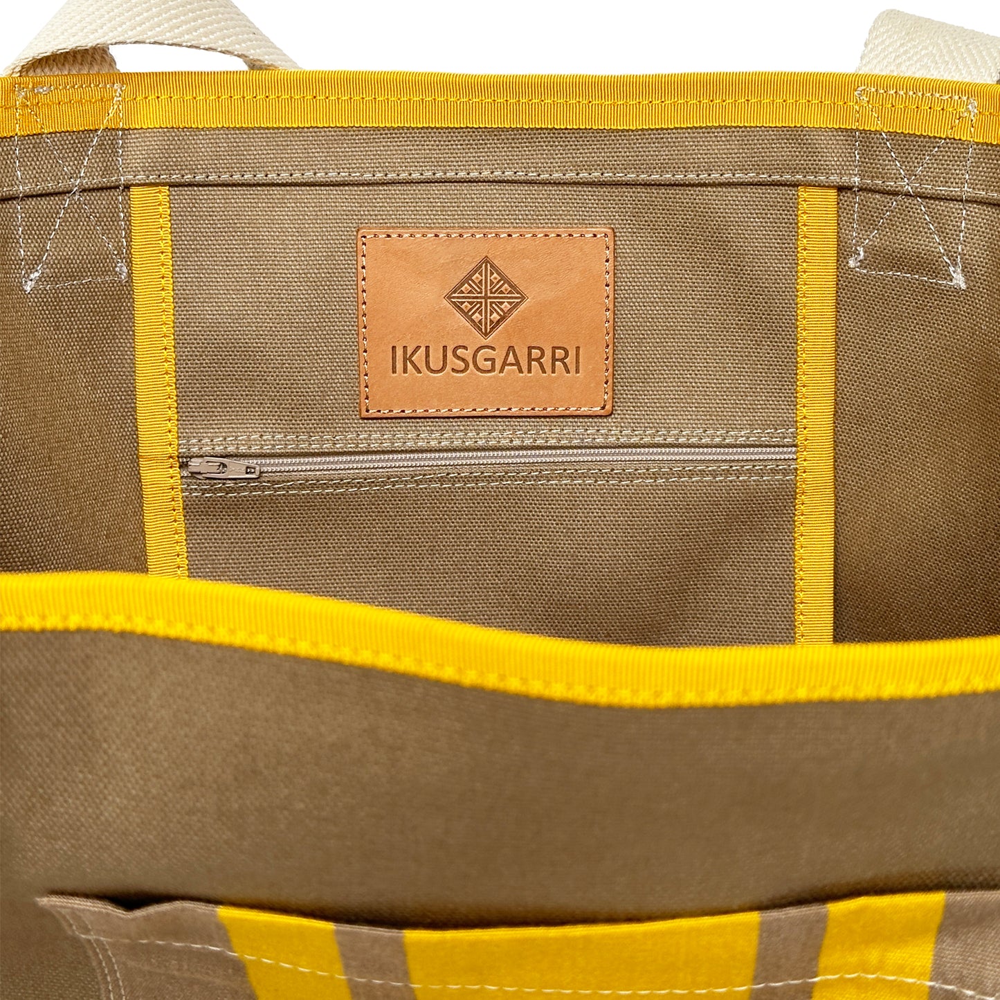 TOTE BAG GM CANVAS BEIGE - CANVAS JAUNE - POCHE LARTIGUE BEIGE & JAUNE