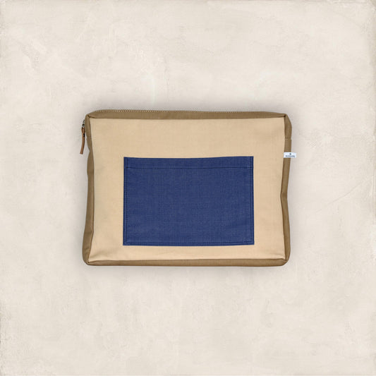 PORTE ORDINATEUR CANVAS SABLE - CANVAS BEIGE - POCHE LARTIGUE INDIGO