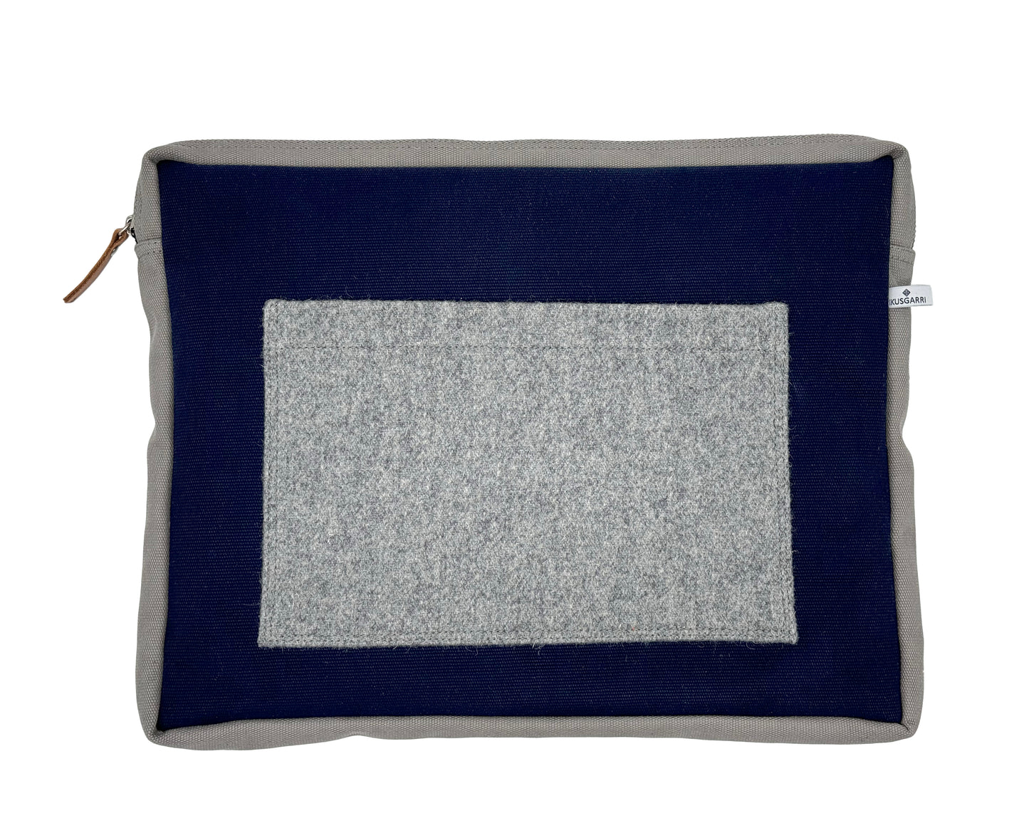 PORTE ORDINATEUR CANVAS MARINE - CANVAS GRIS - DRAP DE BONNEVAL GRIS ARPIN 1817