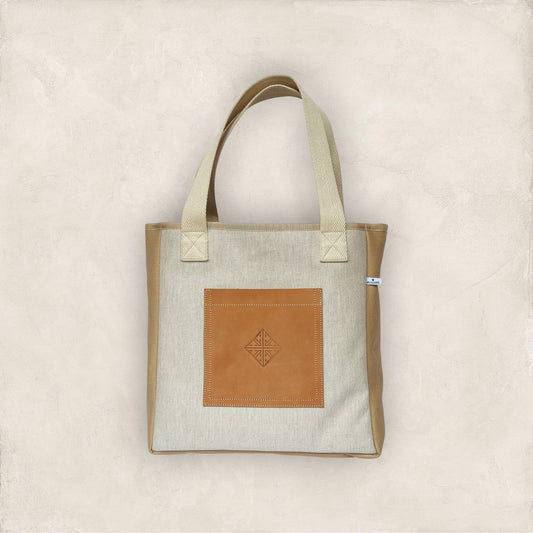 TOTE BAG PM CANVAS CAVIAR SABLE - CANVAS SABLE - CUIR VEGETAL