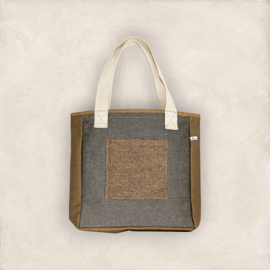 TOTE BAG PM CANVAS CAVIAR MARRON - CANVAS BEIGE - « DRAP DE BONNEVAL » ARPIN 1817