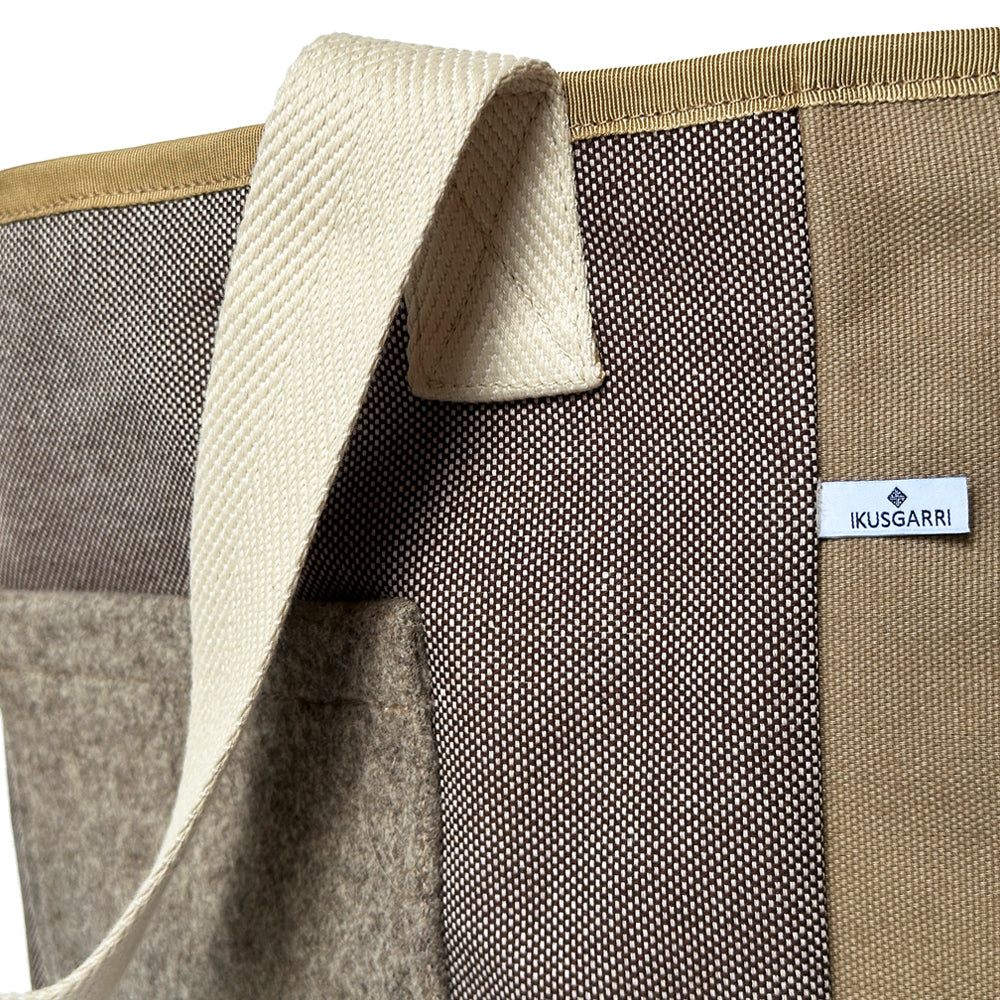 TOTE BAG PM CANVAS CAVIAR MARRON - CANVAS BEIGE - « DRAP DE BONNEVAL » ARPIN 1817