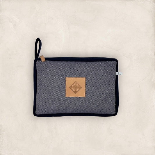 TROUSSE VOYAGE CANVAS CAVIAR MARINE - CANVAS MARINE - CUIR VEGETAL