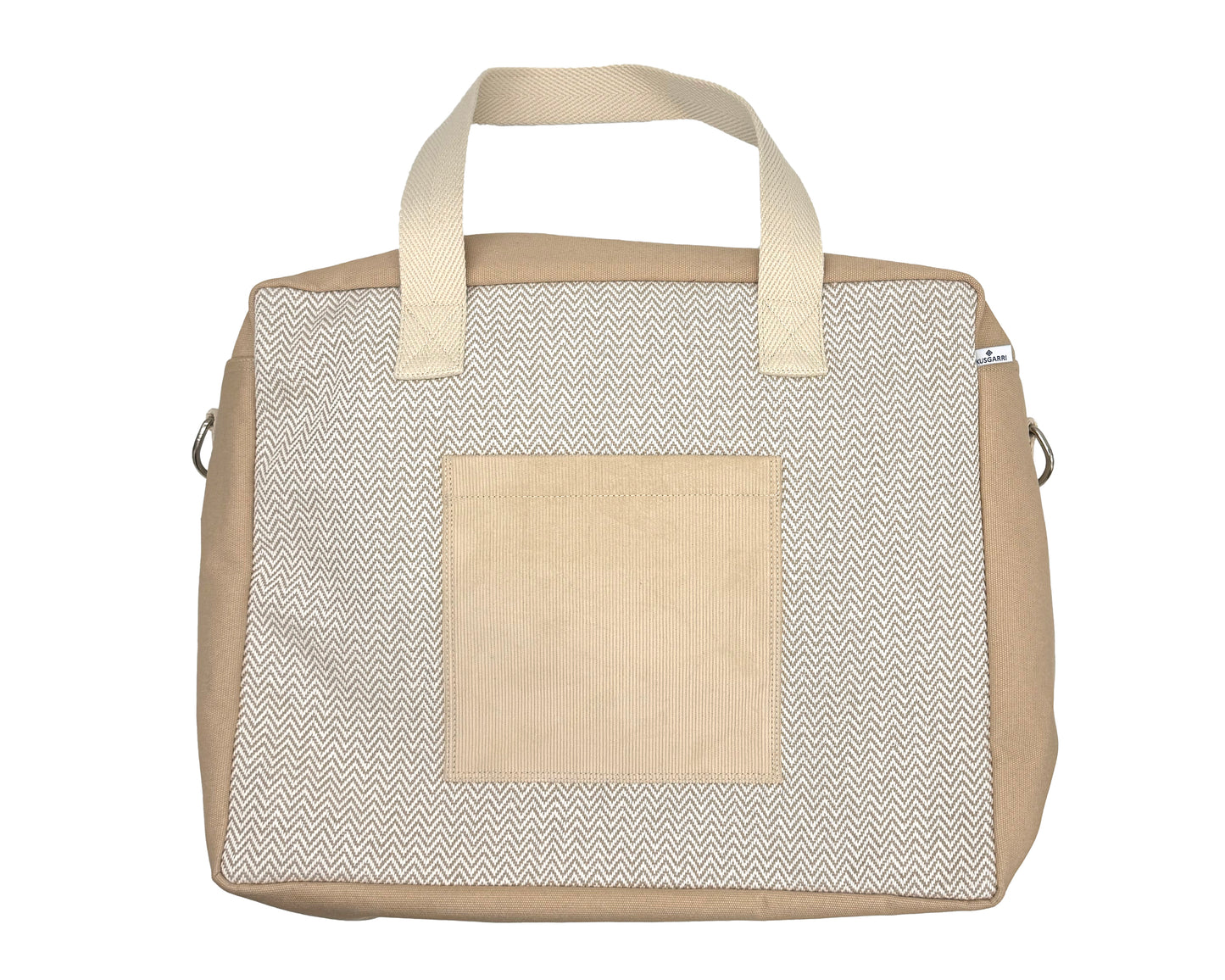 TOTE BAG GM VOYAGE CANVAS CHEVRON SABLE - CANVAS SABLE - VELOURS SABLE