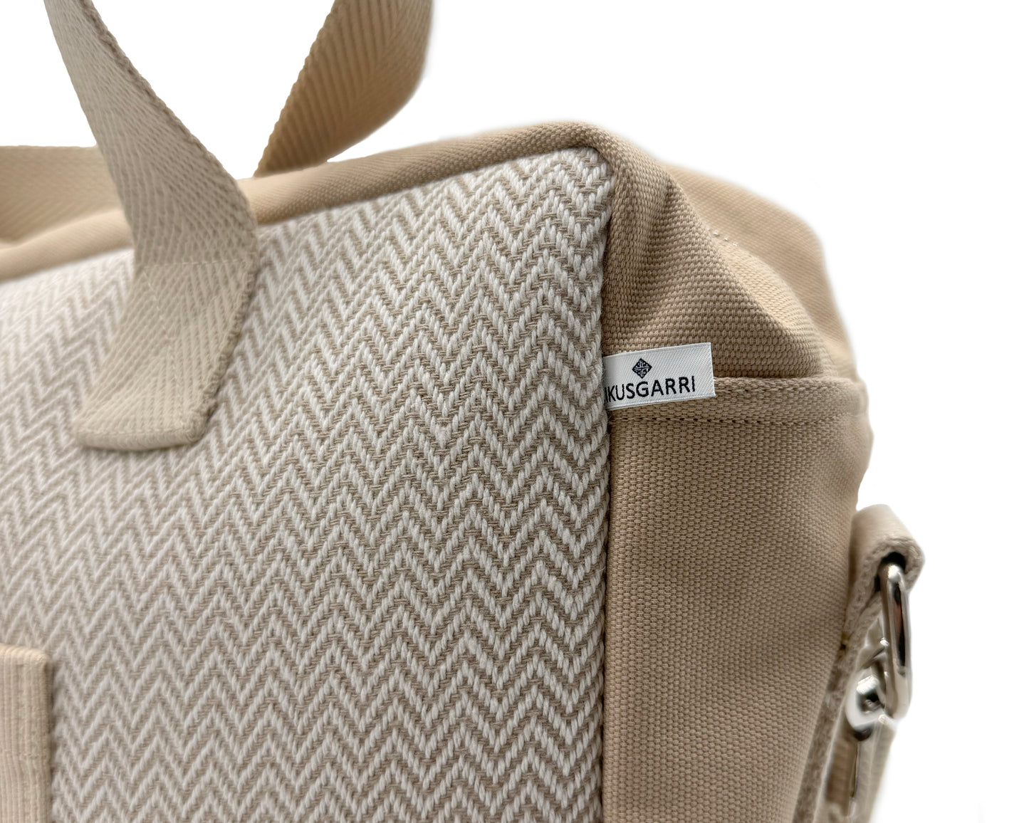 TOTE BAG GM VOYAGE CANVAS CHEVRON SABLE - CANVAS SABLE - VELOURS SABLE