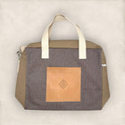 TOTE BAG GM VOYAGE CANVAS CAVIAR MARRON - CANVAS BEIGE - CUIR VEGETAL