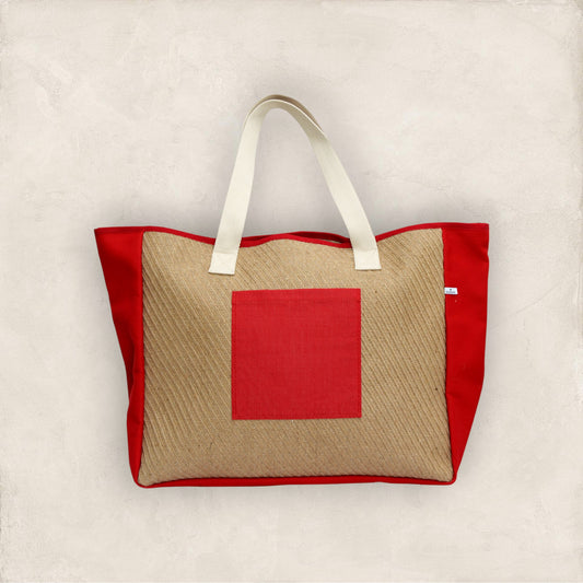 TOTE BAG XL RAPHIA - POCHE LARTIGUE 1910